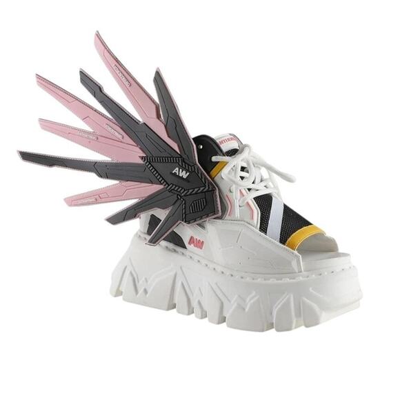 Anthony Wang Goose Berry-01 Platform Sneakers White Pink Yellow Size 10 NIB - Picture 2 of 4